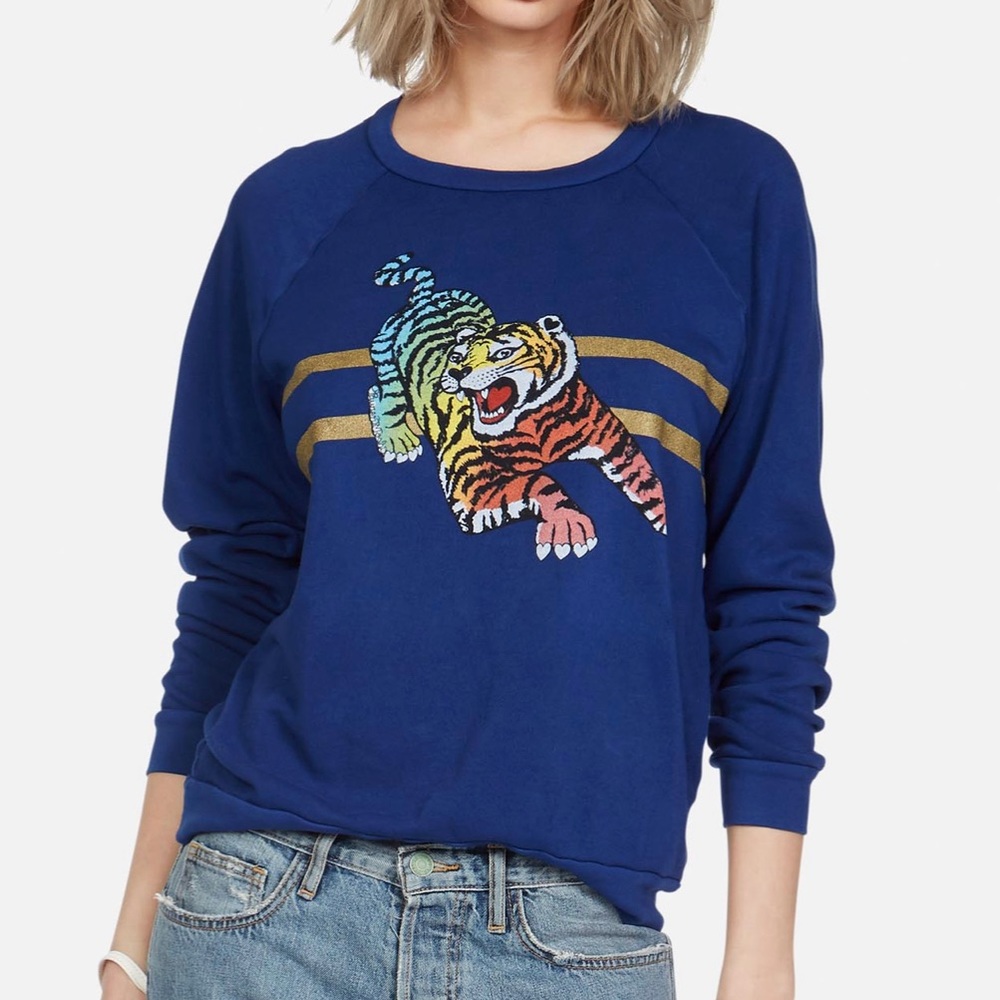 Lauren Moshi NOLETA RAINBOW TIGER crewneck